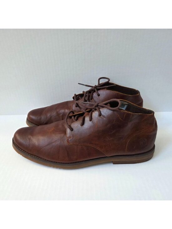 Timberland Chukka Boots Mens 11.5 Brown Leather Yorkdale Lace Up Ortholite A22GK main image 13